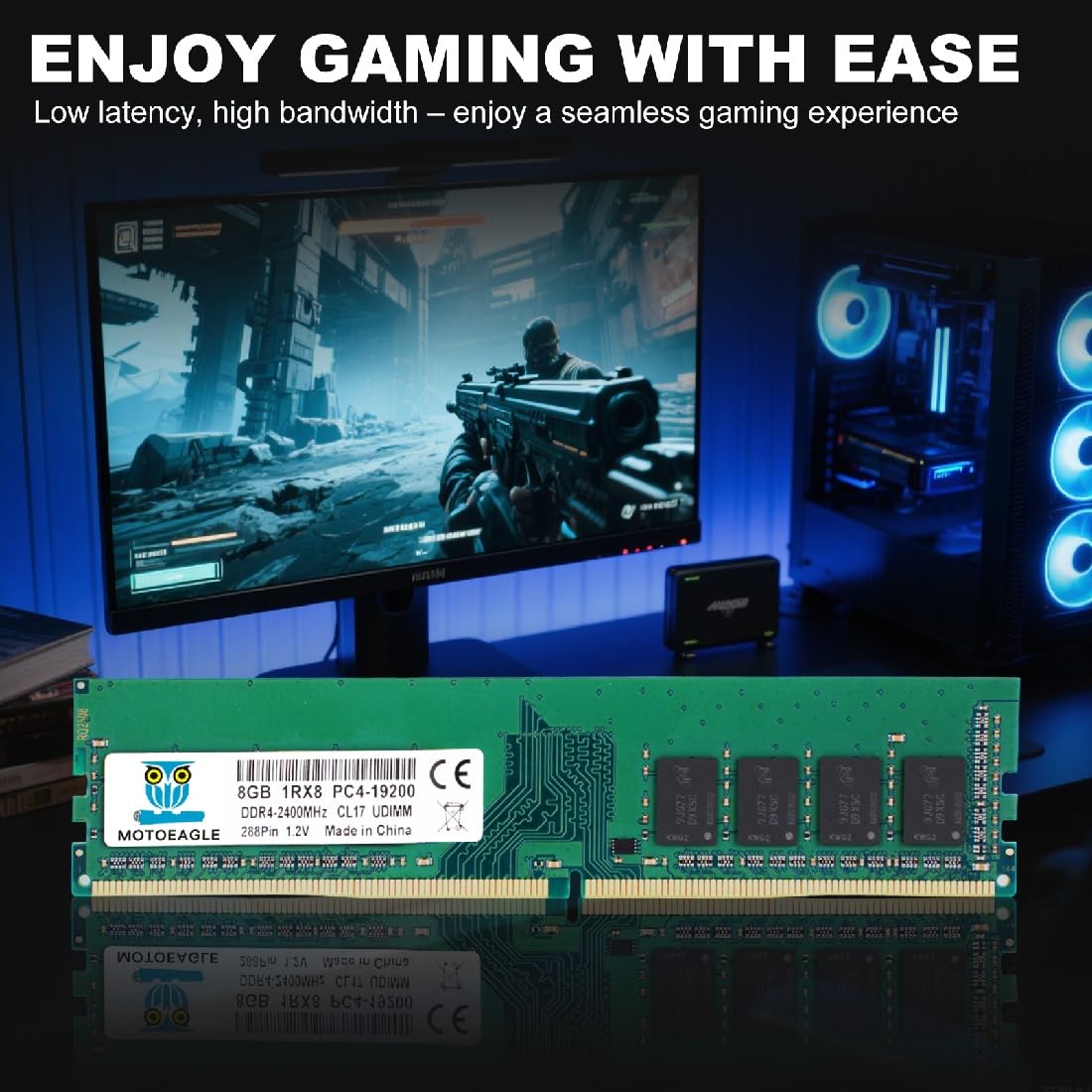 16GB DDR4 RAM 2x8GB 2400 MHz Non-ECC Desktop Memory KIT A7655
