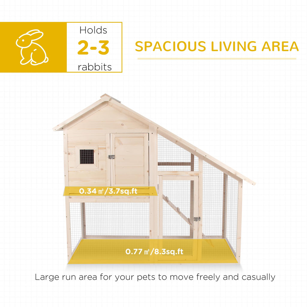 55 Inch 2-Tier Wooden Rabbit Hutch N850016