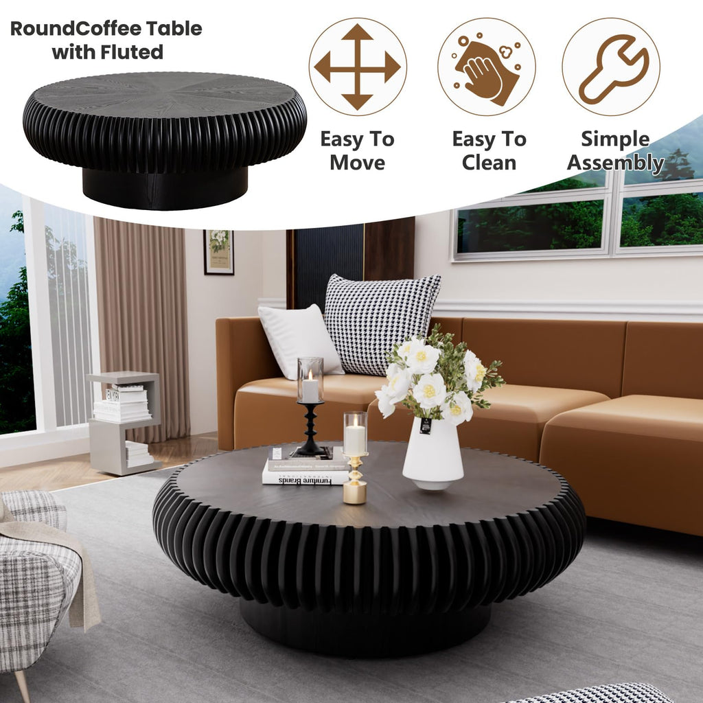 Black Round Coffee Table F88749