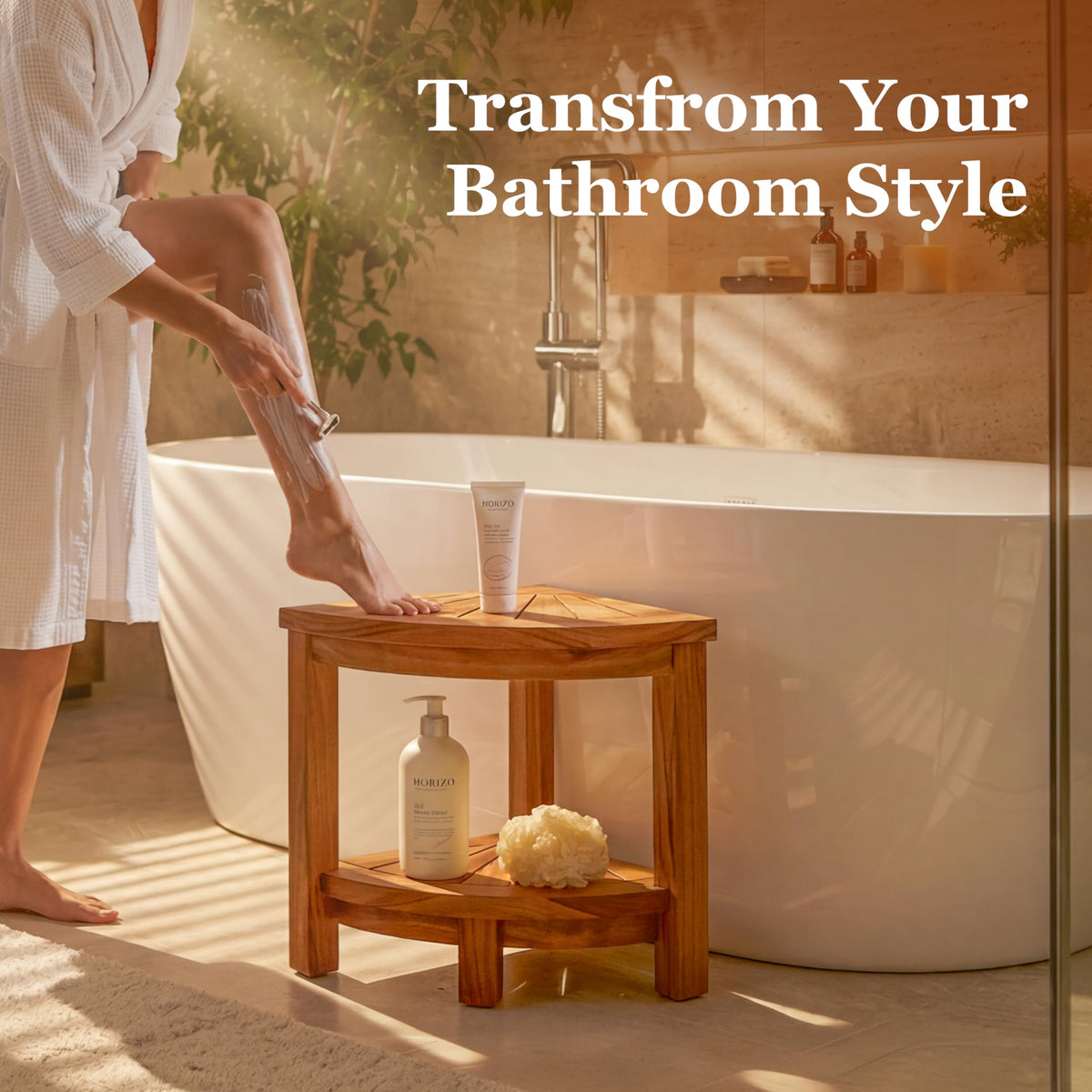 Teak 2 Tier Shower Stool R100194