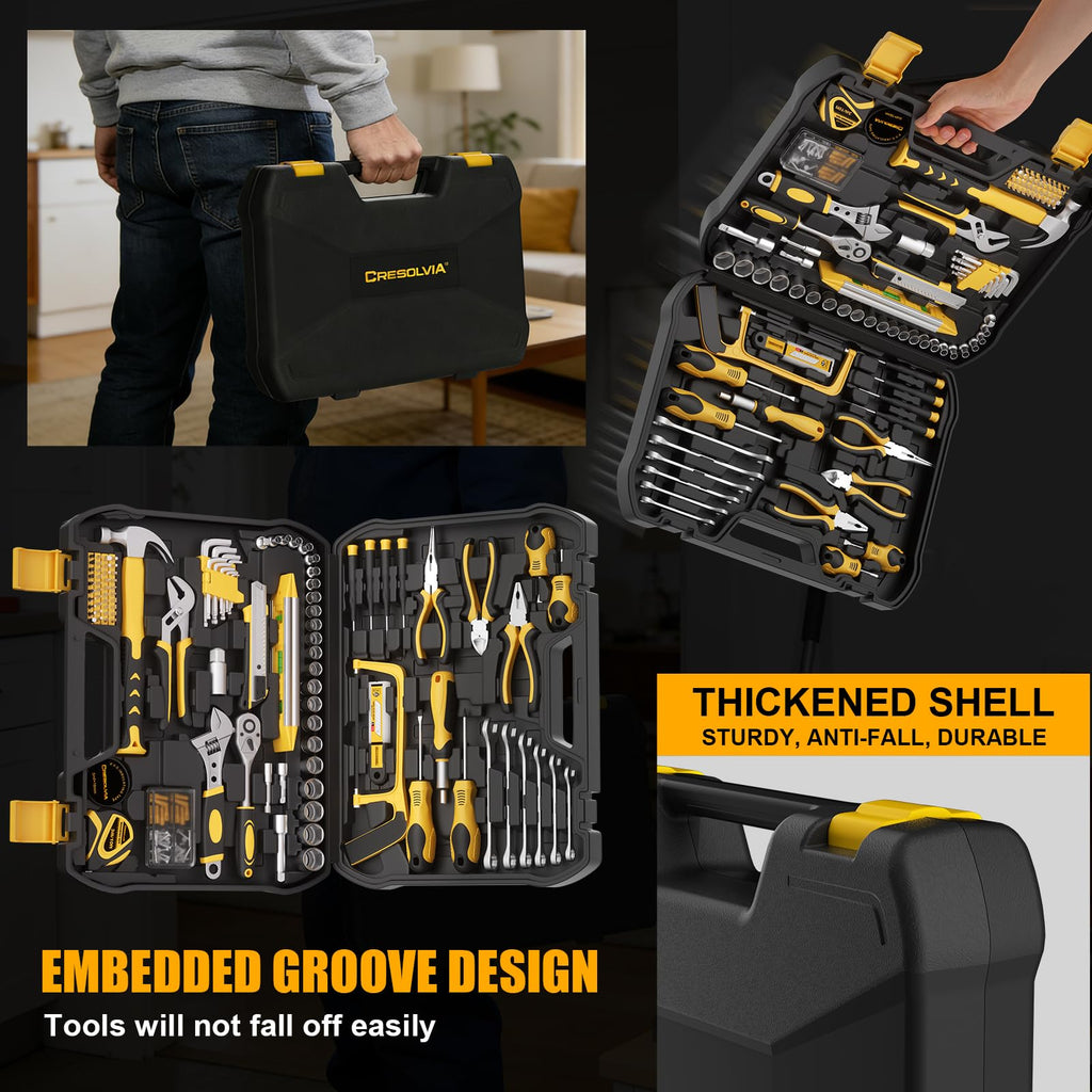 199 Piece Tool Kit with Socket Wrench Tool Box Case V2332