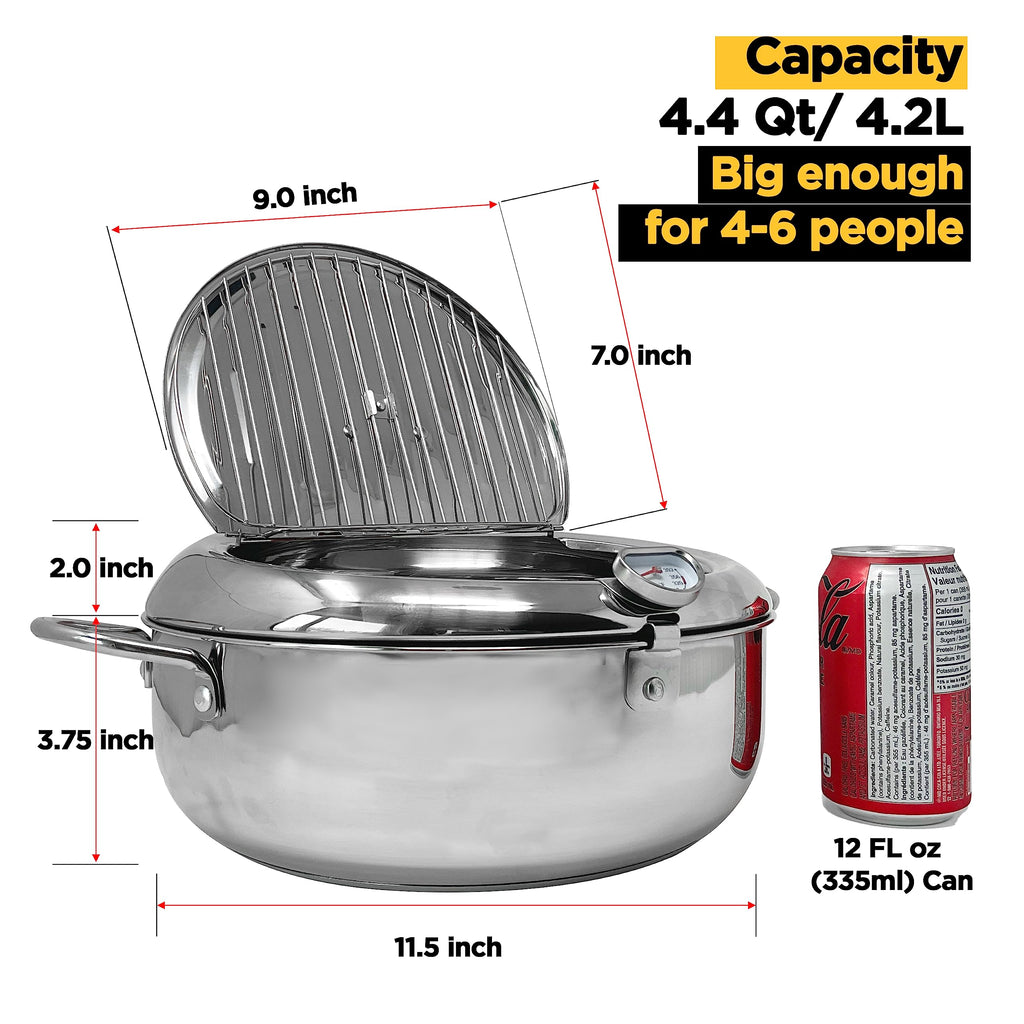 Deep Fryer Pot with Lid, 304 Stainless Steel X879918