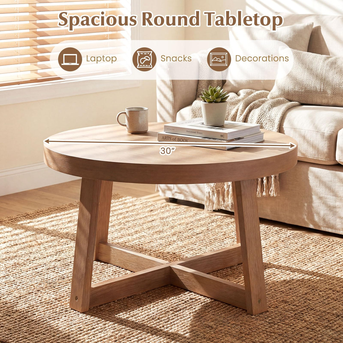 Round Wood Coffee Table R523