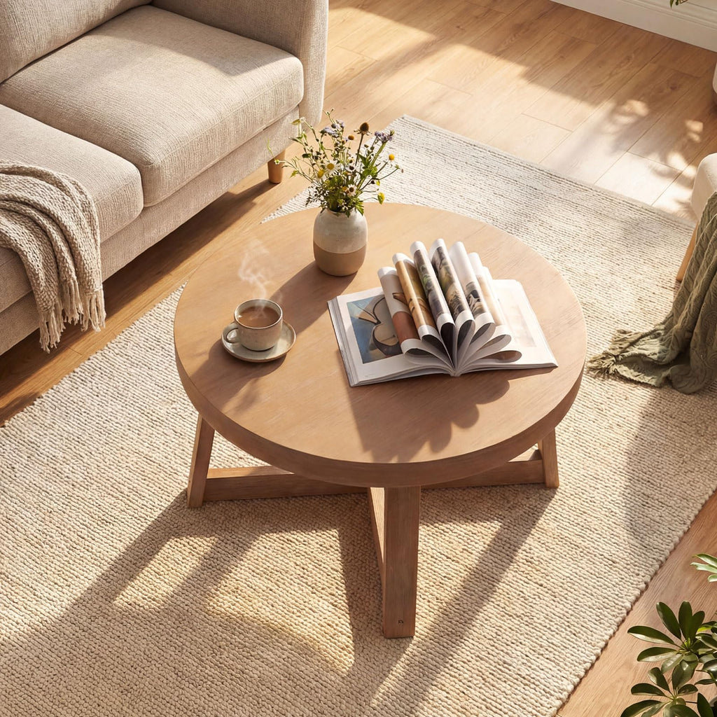 Round Wood Coffee Table R523