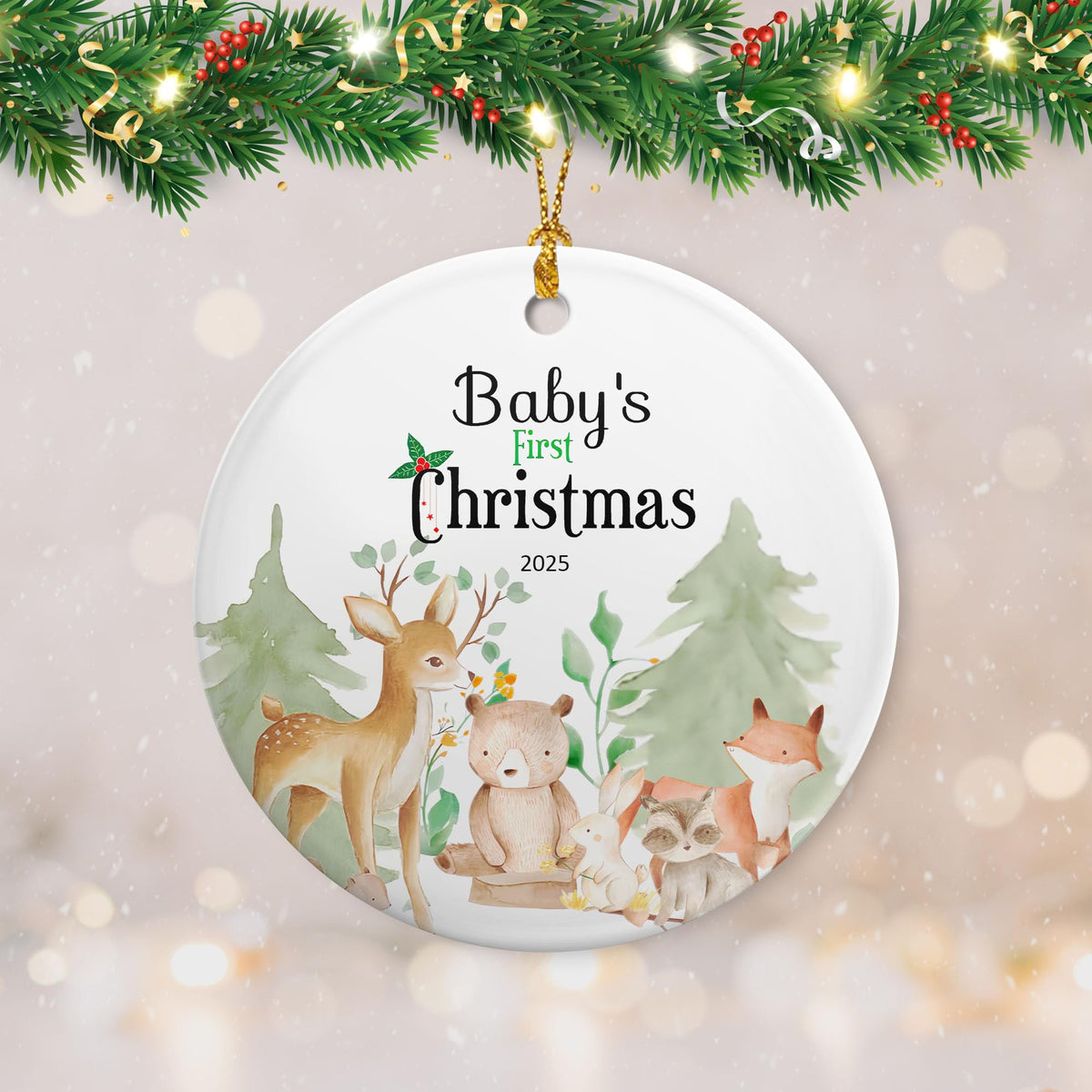 Baby's First Christmas Ornament 2025 Ceramic Decoration E367