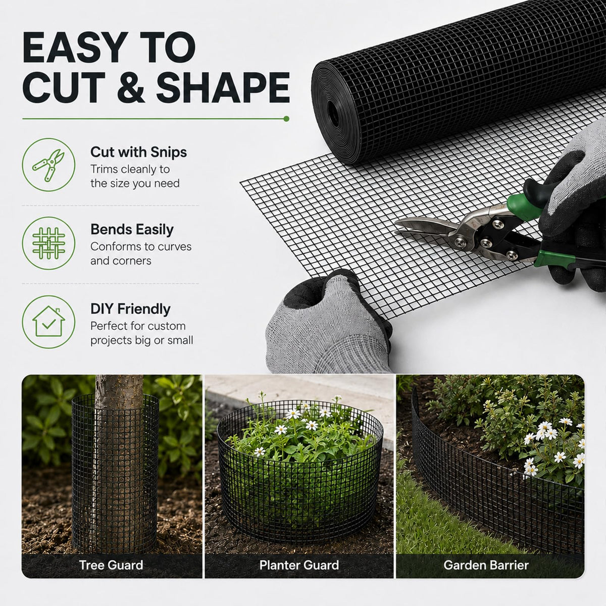 Black 1/2 inch 19 Gauge Wire Mesh Roll F328
