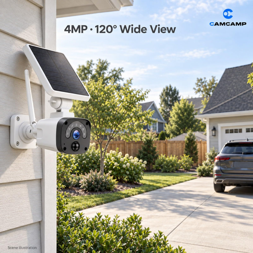 Solar Security Cameras Wireless Outdoor System 4-Cam 2.5K 64GB SD A890
