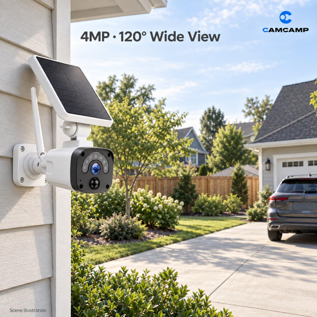 Solar Security Cameras Wireless Outdoor System 4-Cam 2.5K 64GB SD A890