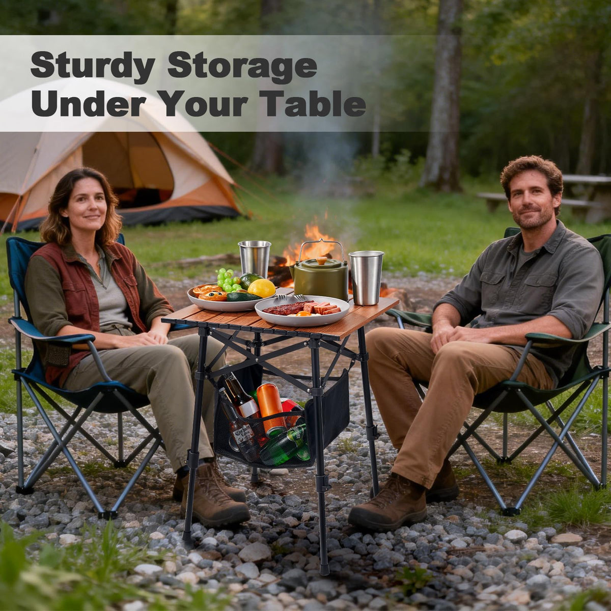 Portable Folding Camping Table Adjustable Height Z793