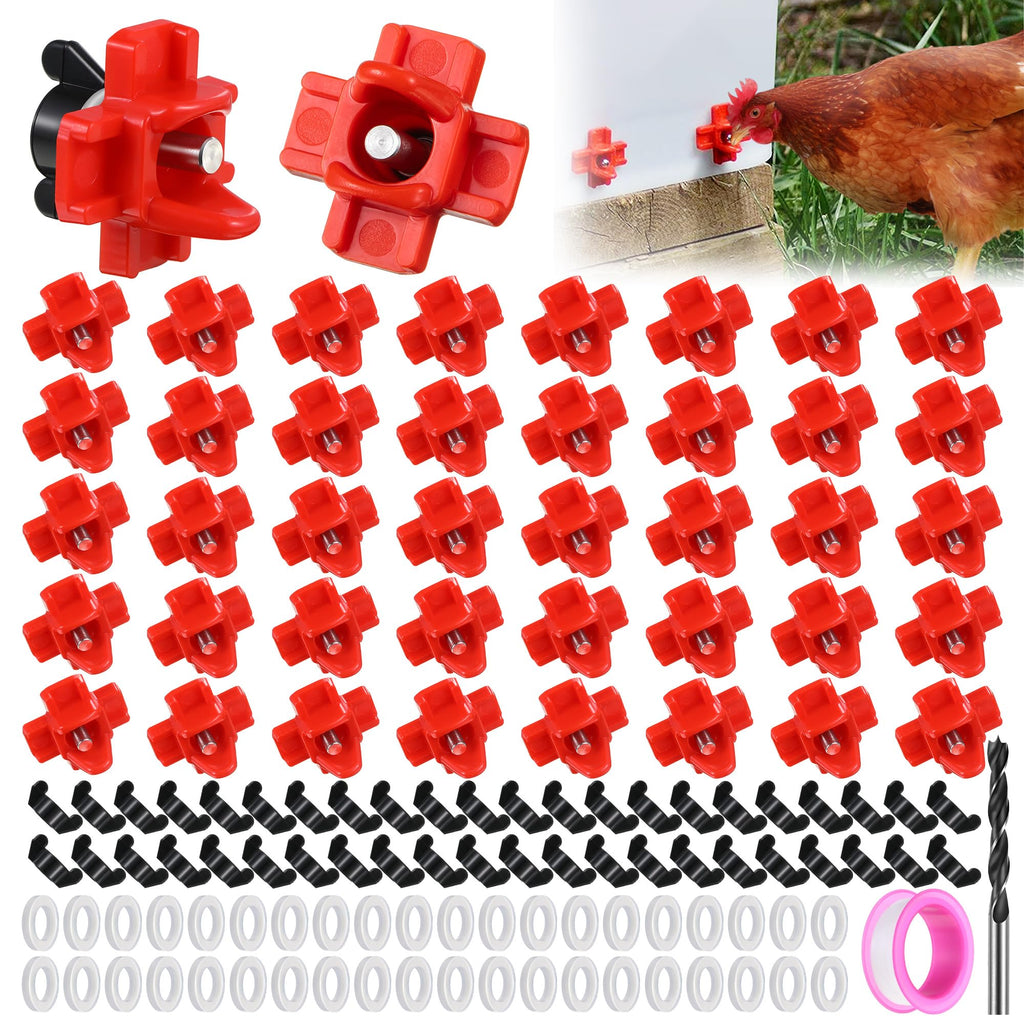 40 Pcs Chicken Waterer Nipples with Drill Bit G241