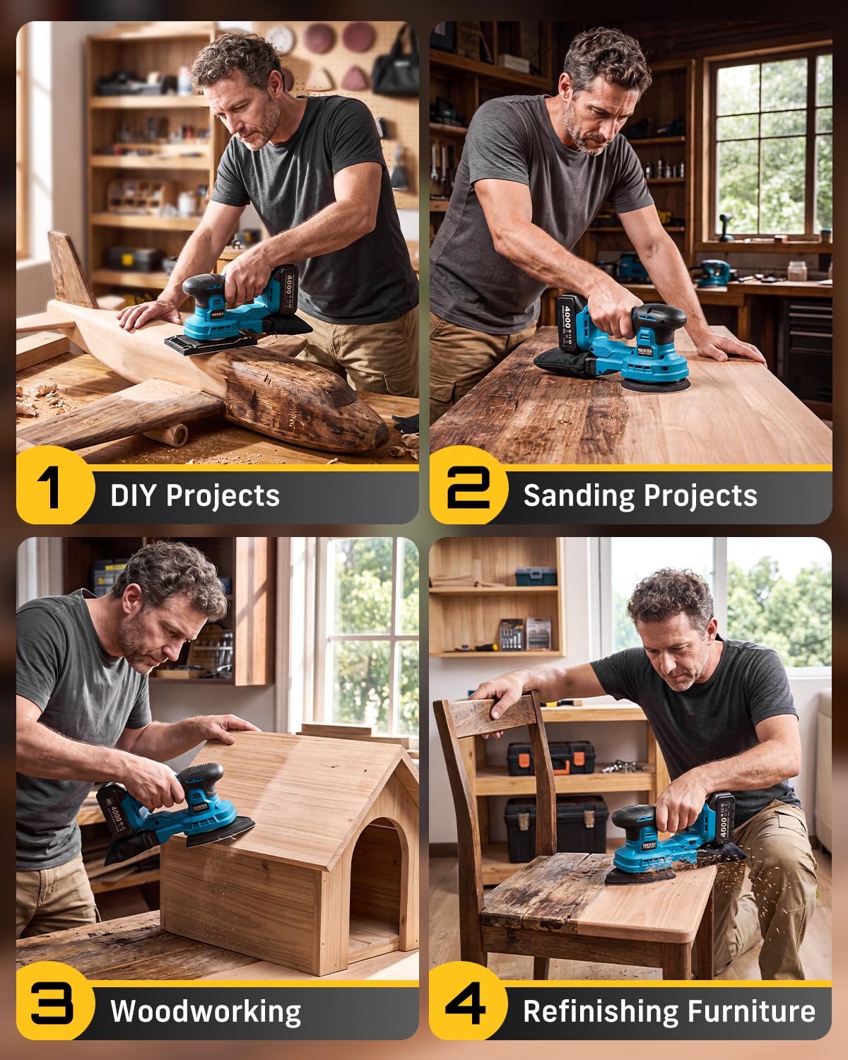 6 Speed Cordless Random Orbit Sander F21489