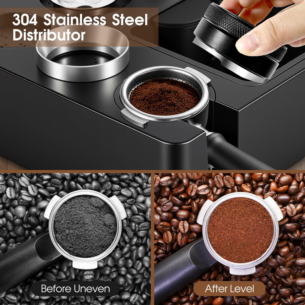 51mm Espresso Accessories Kit, Tamping Station, Knock Box, Tamper Q398