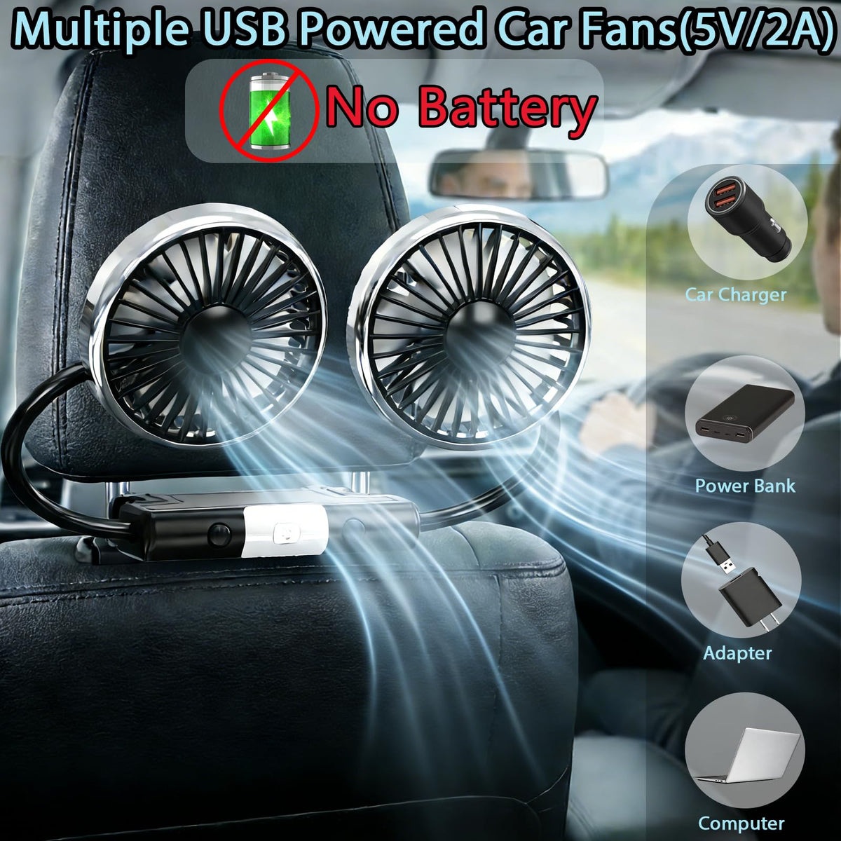Car Backseat Fans I4098