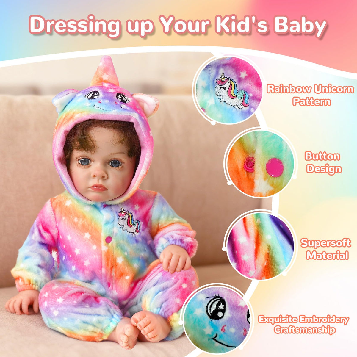 Baby Doll Clothes Outfit Set with Bassinet L36336