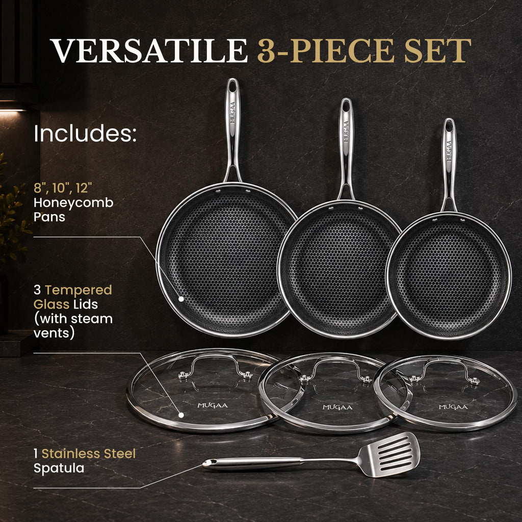 8/10/12" Stainless Steel Nonstick Pan Set G77106
