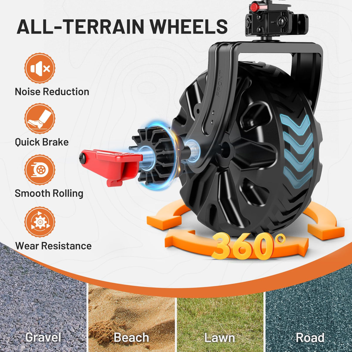 26" Extra Wide All Terrain Folding Wagon with Big Wheels, Cargo Net & Tailgate, 400lbs Heavy Duty Collapsible Cart, Black V764