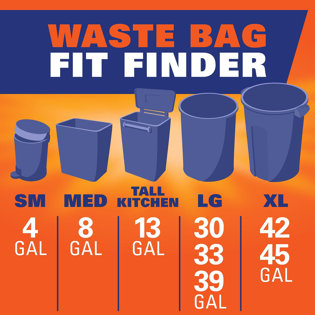 13 Gal White Unscented Kitchen Trash Bags H12227