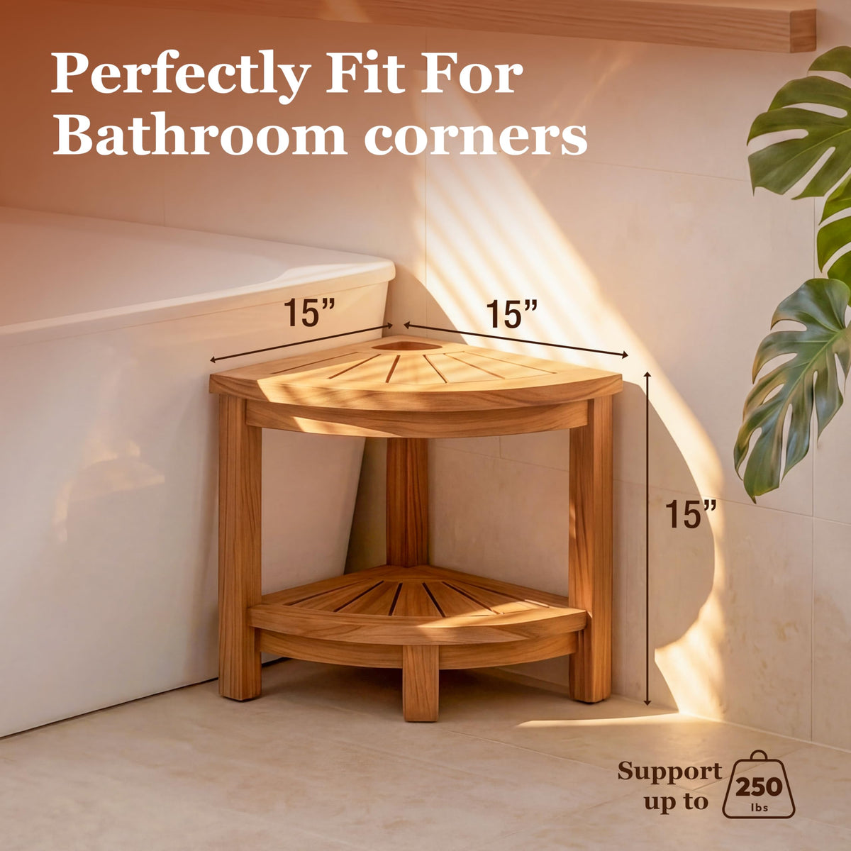Teak 2 Tier Shower Stool R100194