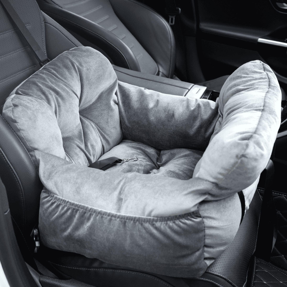 Gray Pet Car Booster Seat for Small Dogs up to 25 lbs F24795