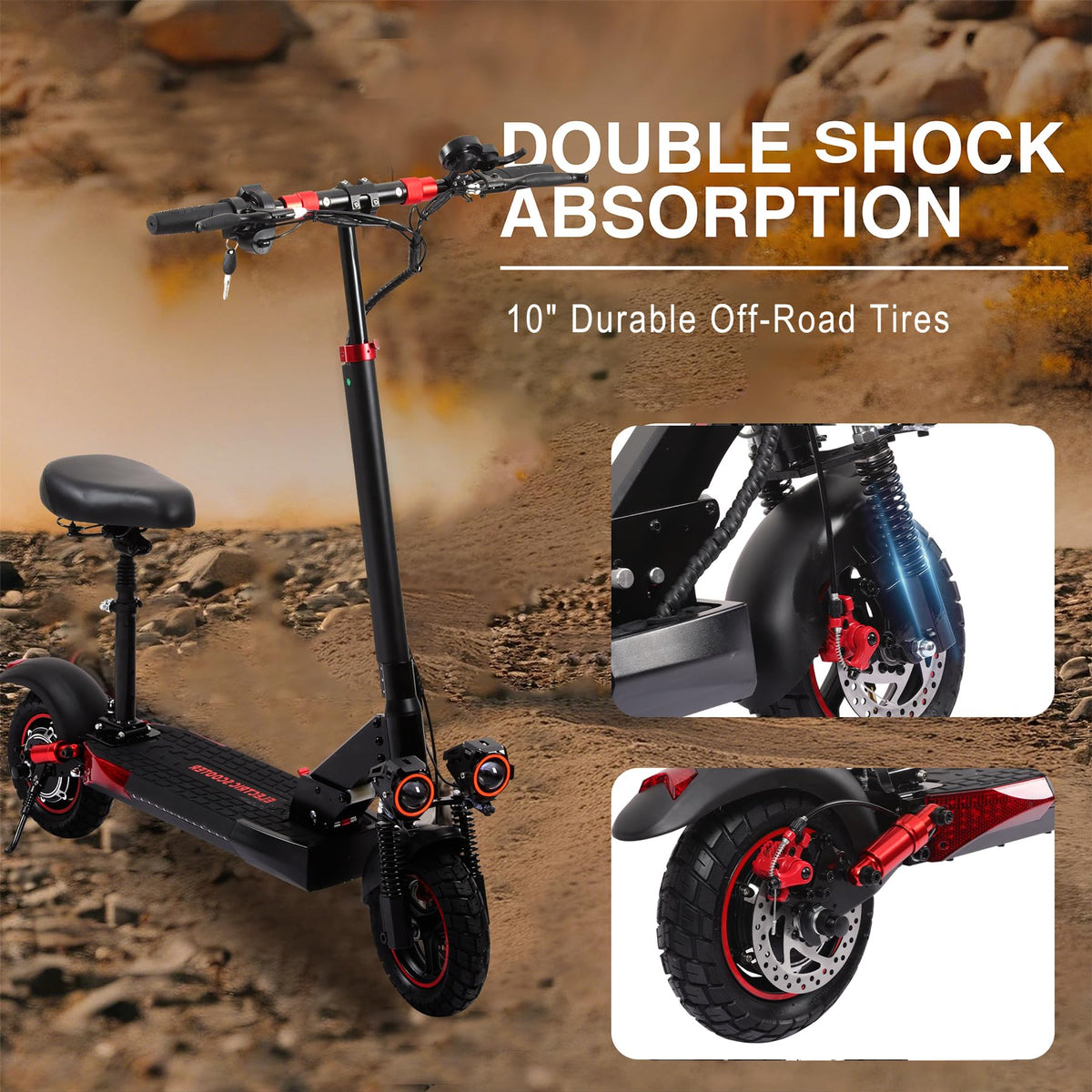 1200W Motor 30 MPH 30 Miles Range Folding Electric Scooter with Seat X7741