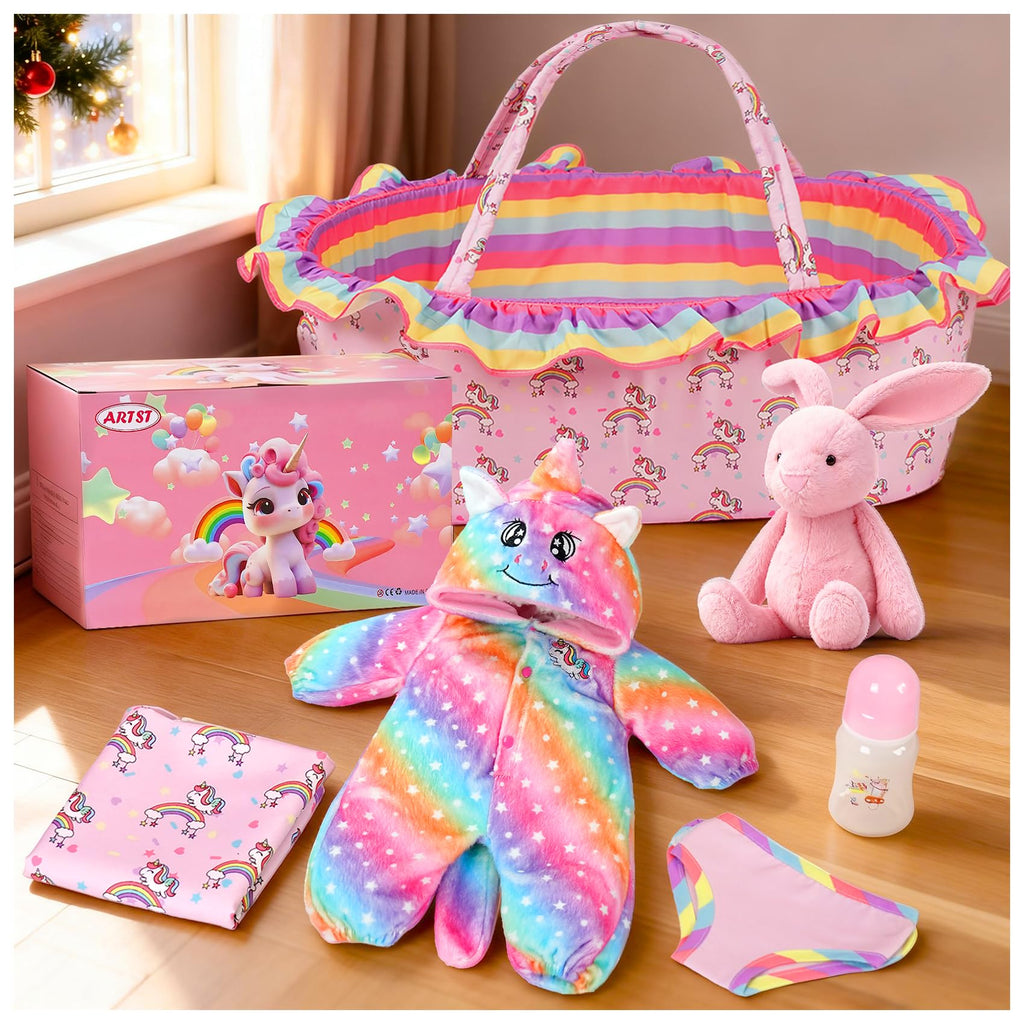Baby Doll Clothes Outfit Set with Bassinet L36336