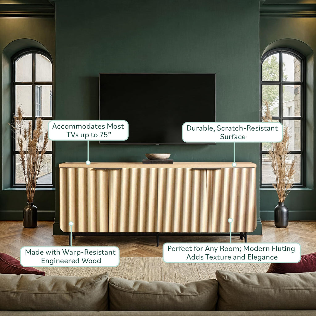 69 Inch Coastal Oak Sideboard Buffet Z9181