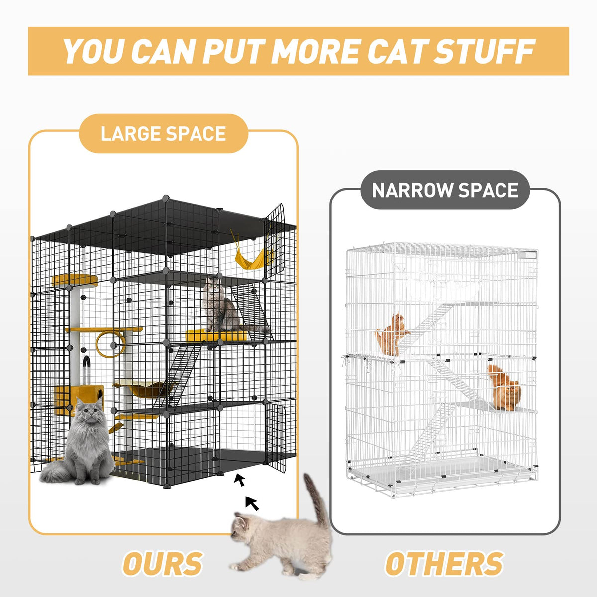Large Cat Cage Detachable Metal Wire Playpen V46037