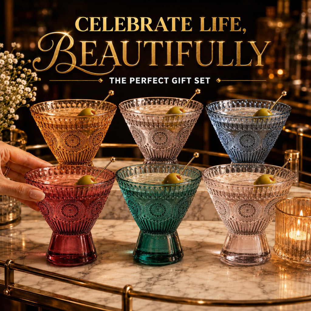 Stemless Martini & Cocktail Glasses Set of 6 X616217