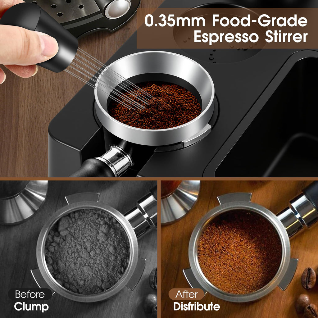 51mm Espresso Accessories Kit, Tamping Station, Knock Box, Tamper Q398