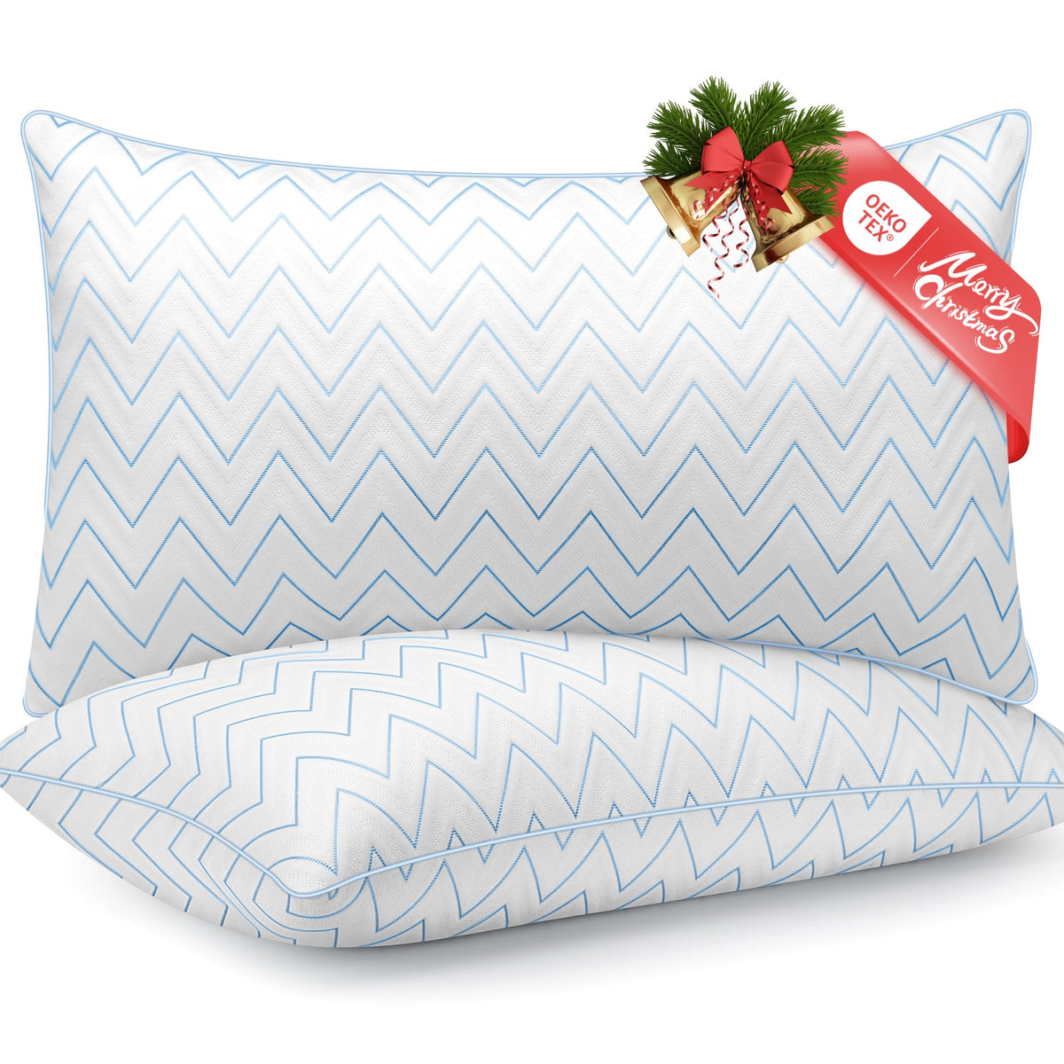 King Size Set of 2 Medium Firm Microfiber Bed Pillows T263