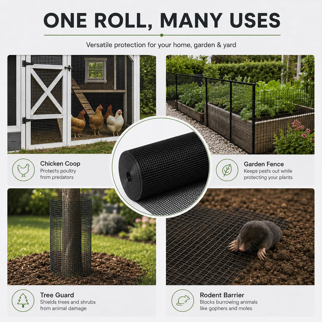 Black 1/2 inch 19 Gauge Wire Mesh Roll F328