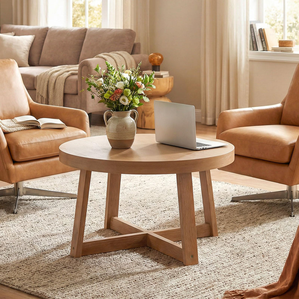 Round Wood Coffee Table R523