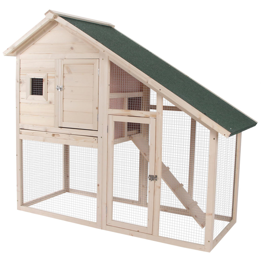 55 Inch 2-Tier Wooden Rabbit Hutch N850016