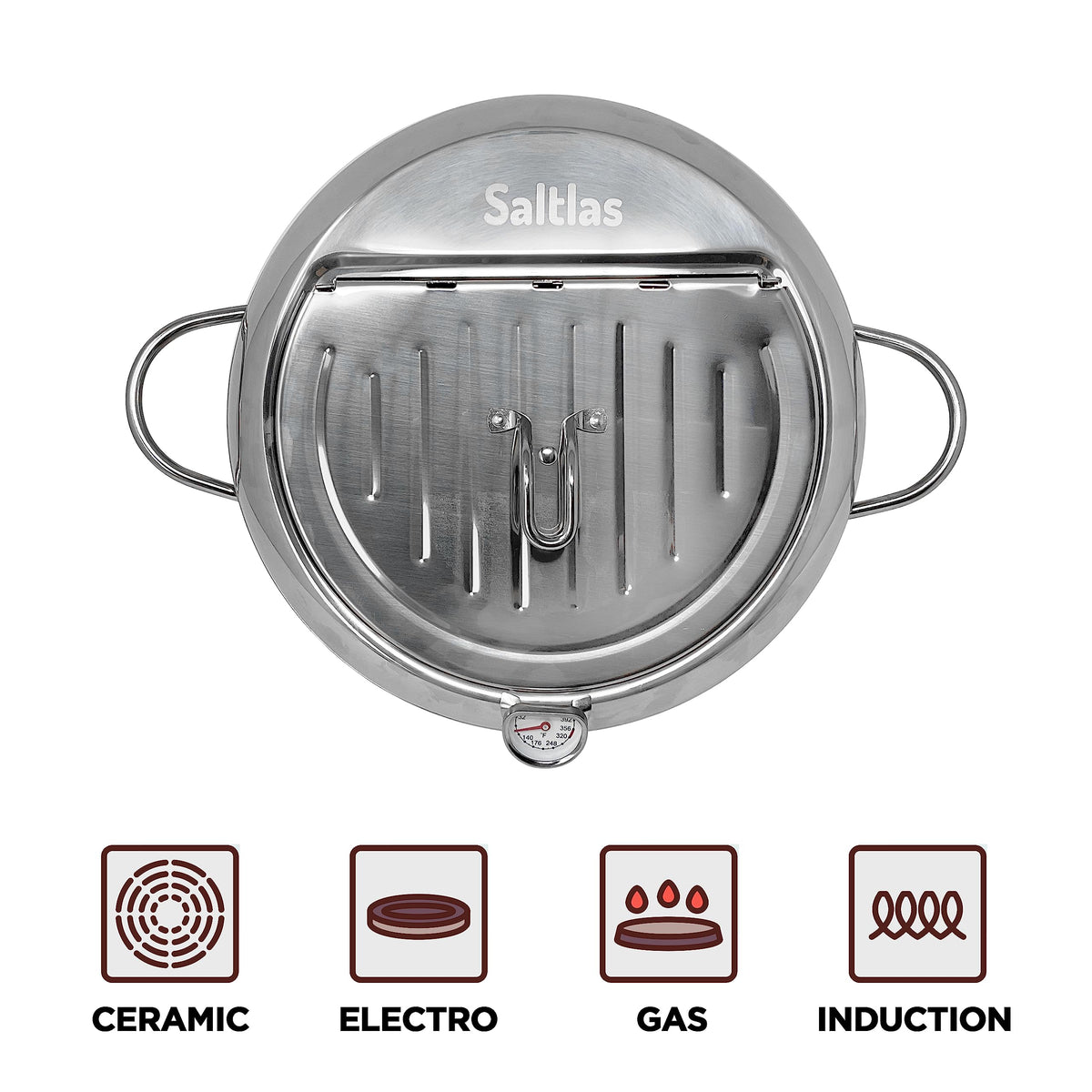 Deep Fryer Pot with Lid, 304 Stainless Steel X879918