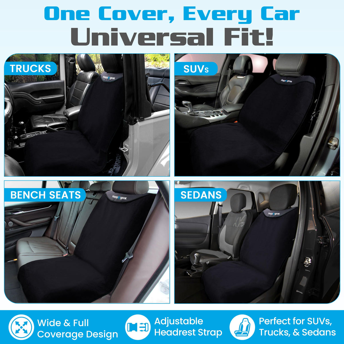 Waterproof Car Seat Cover & Protector, Black Z222688
