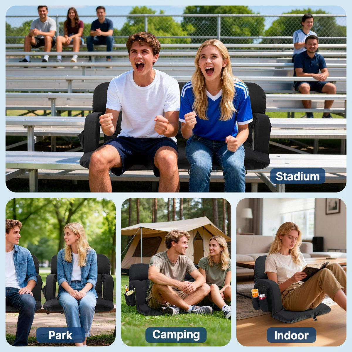25'' Stadium Seat with Back Support, 2pcs O6479