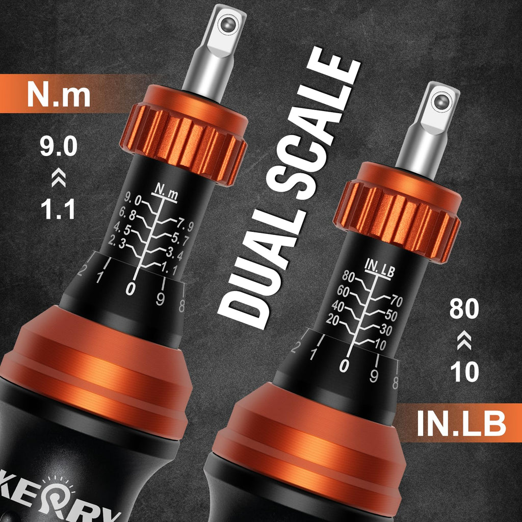 1/4 Inch Pound Torque Screwdriver Set, 10-80 In-Lb, 34-Pieces Bits A4242
