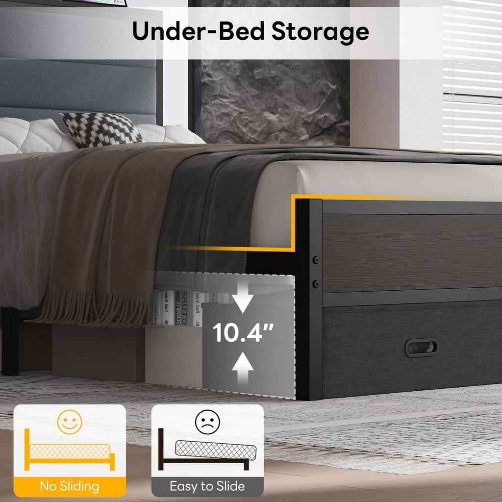 Full Size Bed Frame with 2 Storage Drawers Z3120