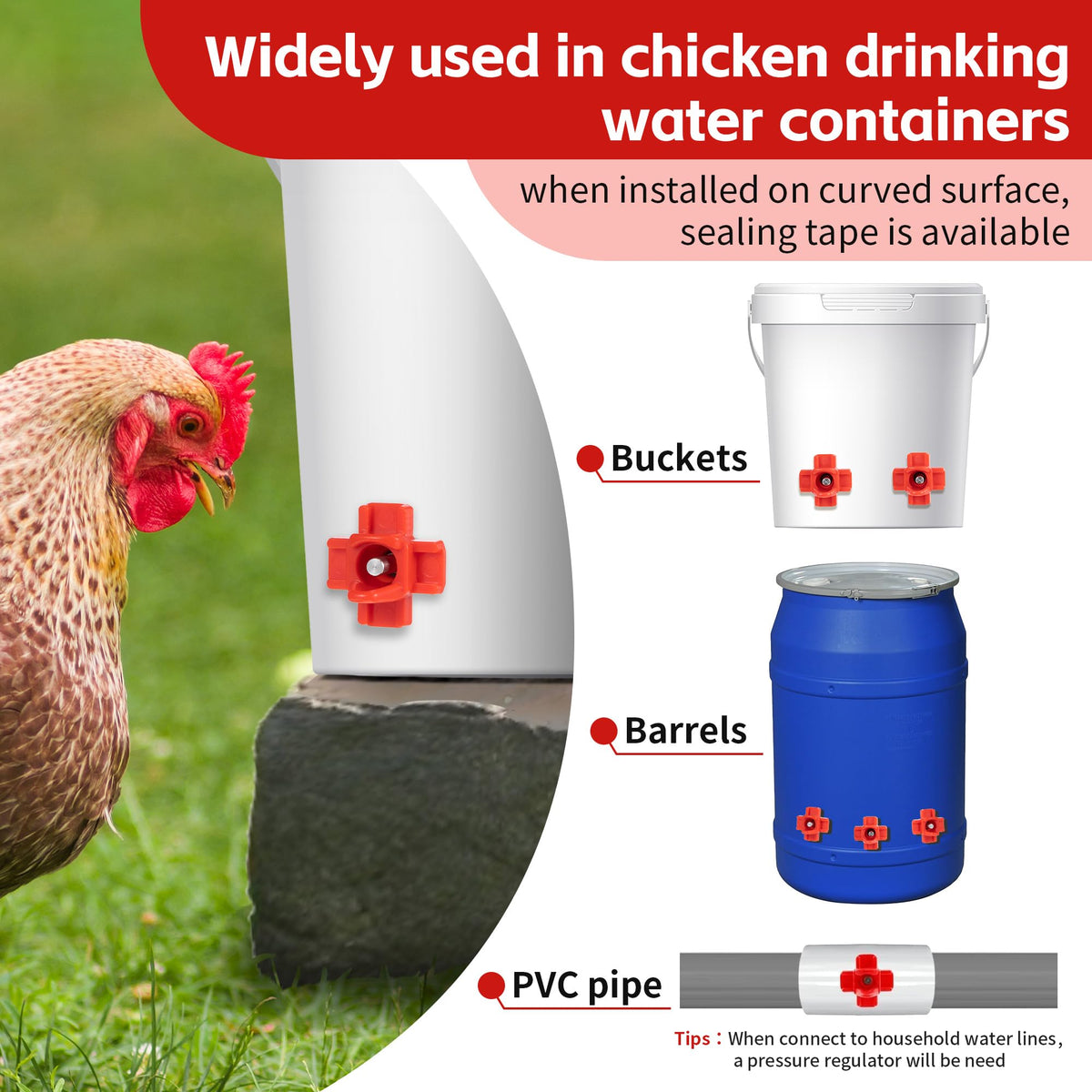 40 Pcs Chicken Waterer Nipples with Drill Bit G241