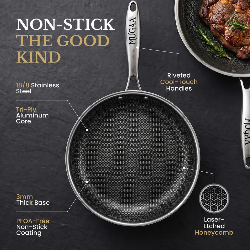 8/10/12" Stainless Steel Nonstick Pan Set G77106