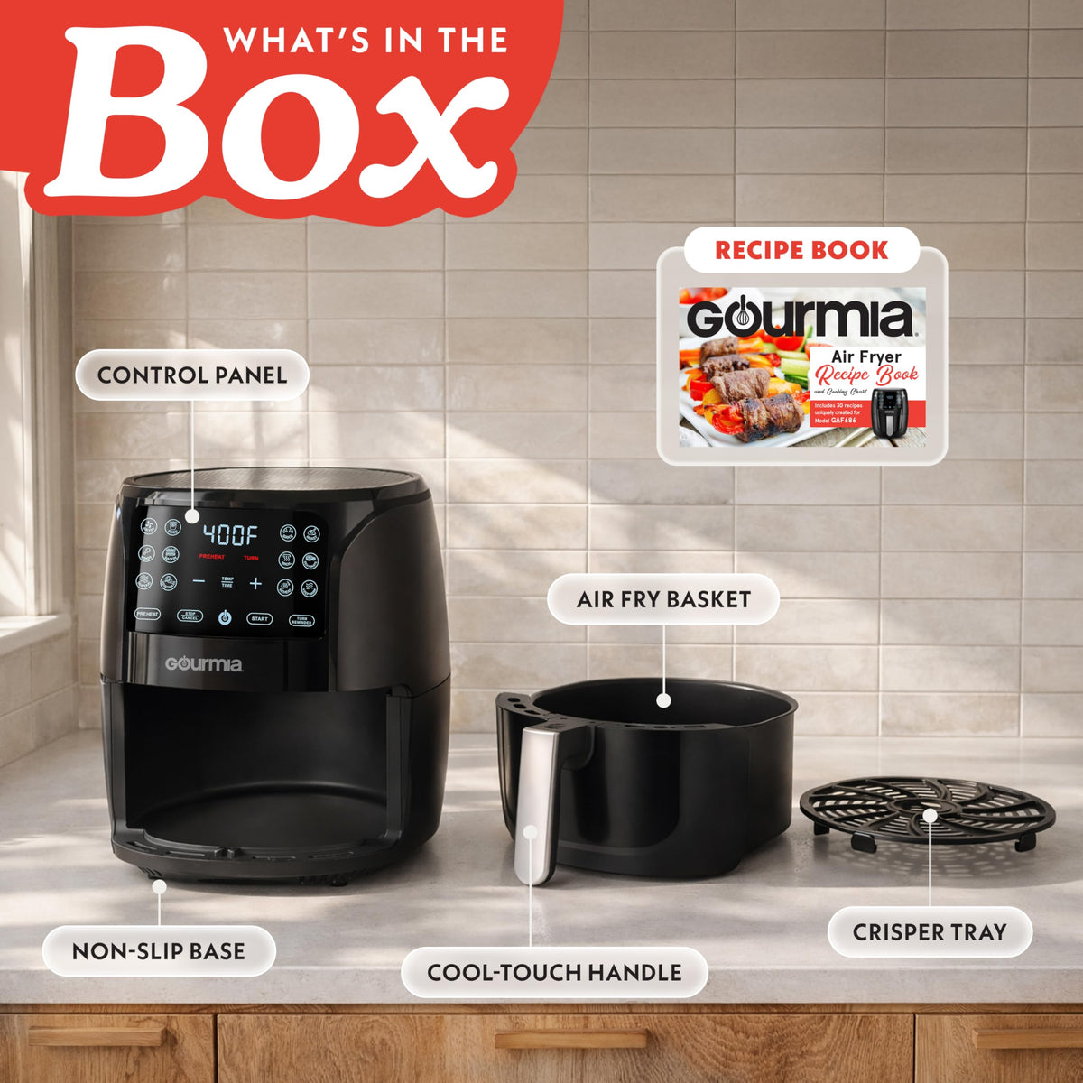 Black 6 Qt Air Fryer K1737
