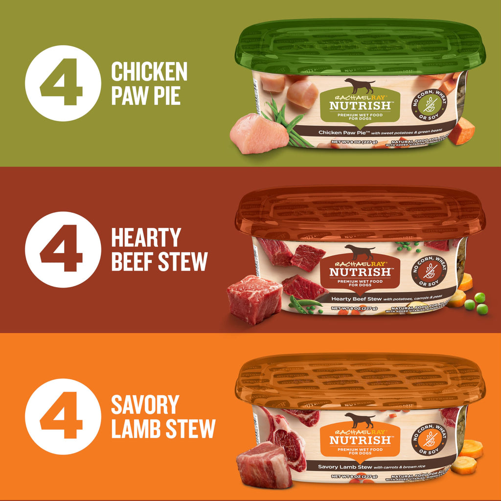 Savory Favorites Wet Dog Food Variety Pack, 8 oz Tubs S6296