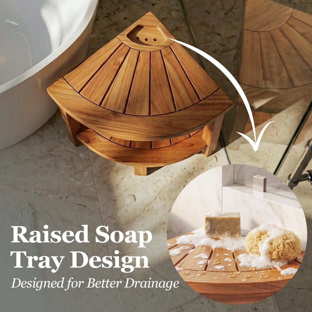 Teak 2 Tier Shower Stool R100194