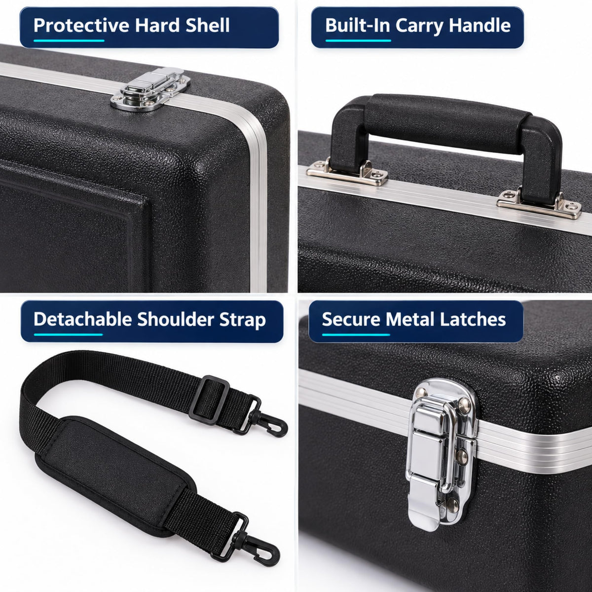 Lightweight ABS Hard Case for Bb Trumpet, Black J4244