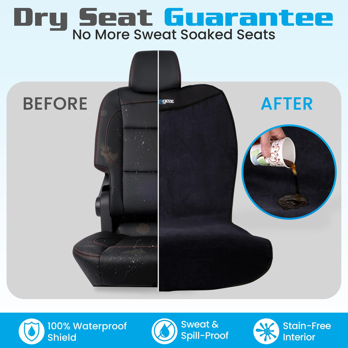 Waterproof Car Seat Cover & Protector, Black Z222688