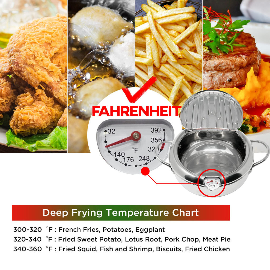 Deep Fryer Pot with Lid, 304 Stainless Steel X879918