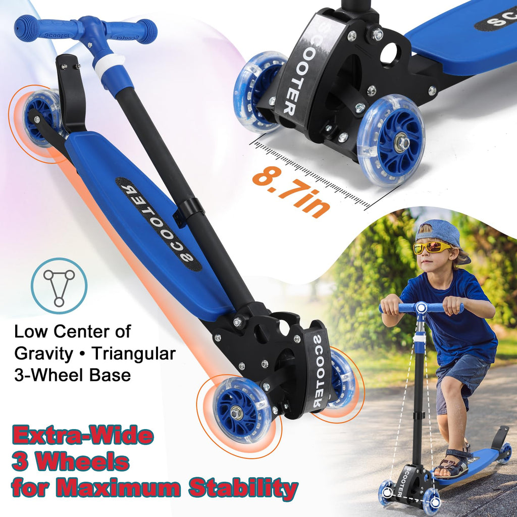 3 Wheel Kids Scooter with LED Light-Up Wheels T70158