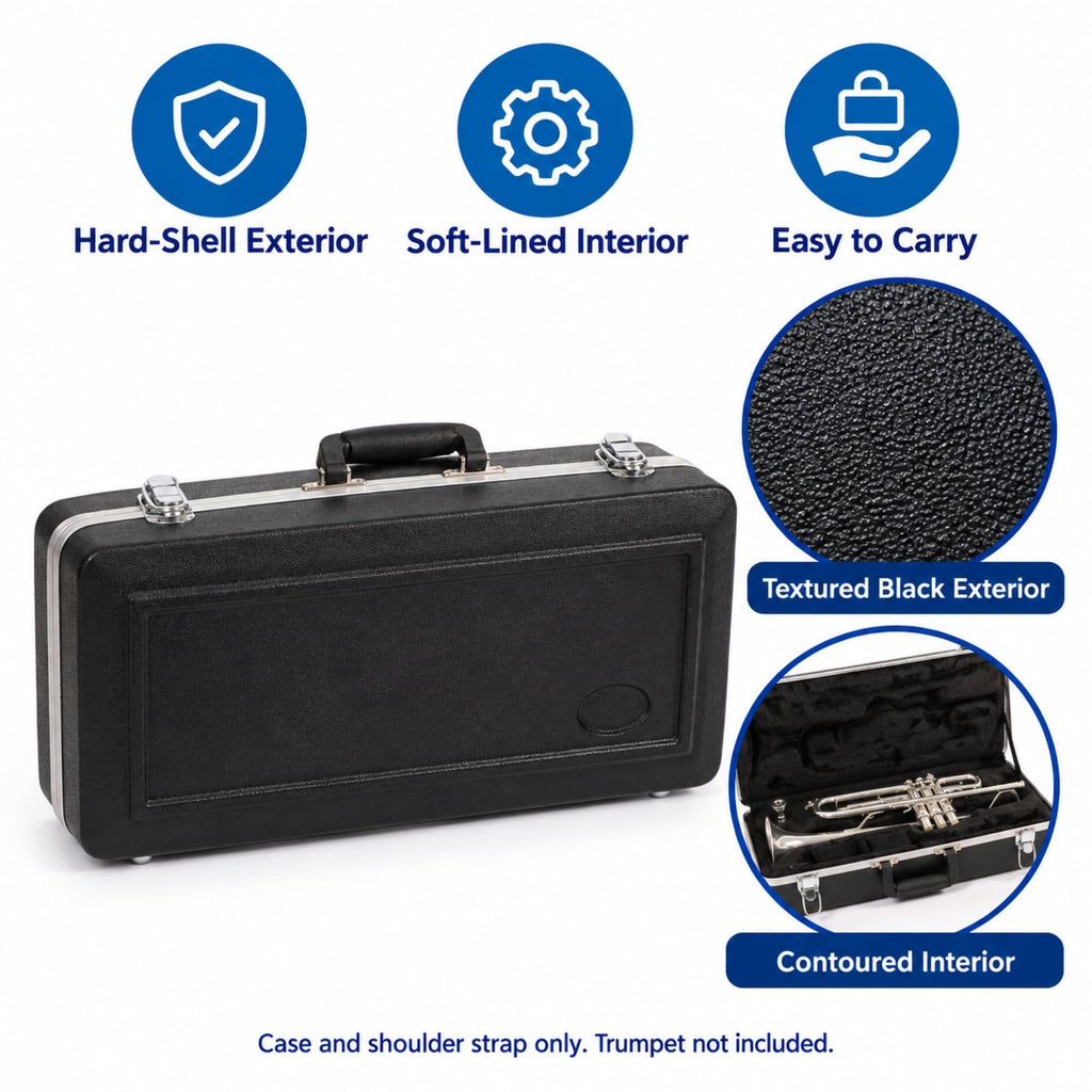Lightweight ABS Hard Case for Bb Trumpet, Black J4244