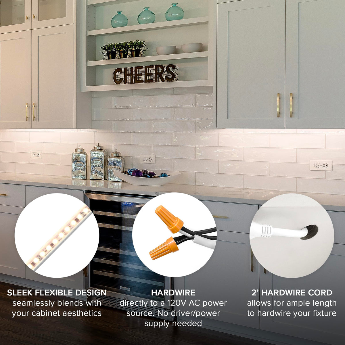24 in. Hardwired LED Under Cabinet Strip Light C9570