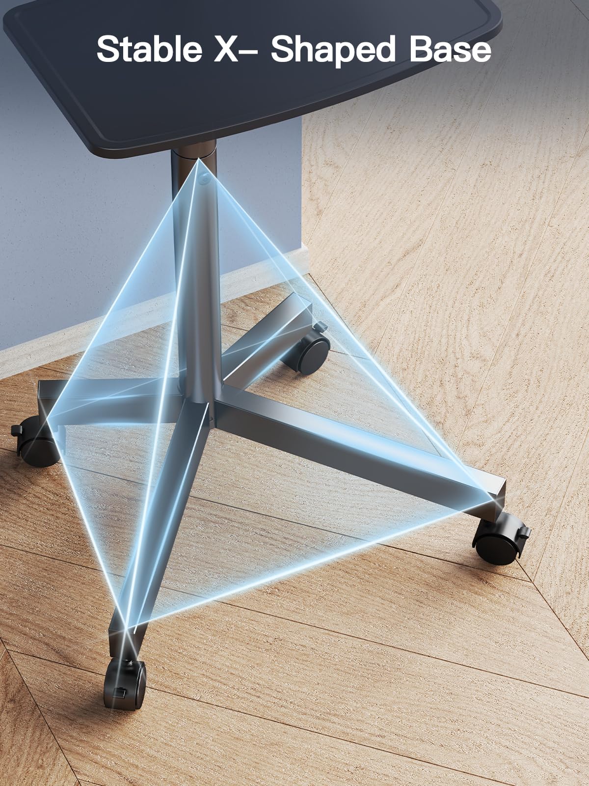 Rolling TV Stand on Wheels for 23-65 Inch TVs, Tilt Mobile TV Cart Holds up to 99 lbs with Adjustable Height Shelf T800